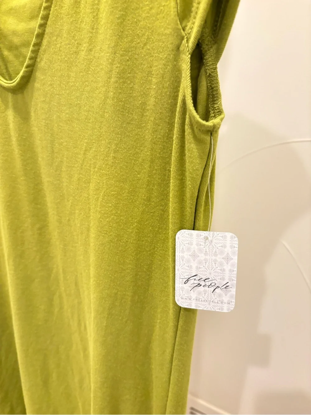 NWT Free People Good Feels Ruched Mini Dress in Green
